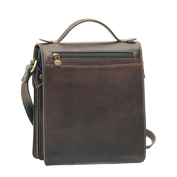 Túi Đeo Chéo Old Angler Classica II Leather Satchel 079689TM - 89TM Màu Nâu