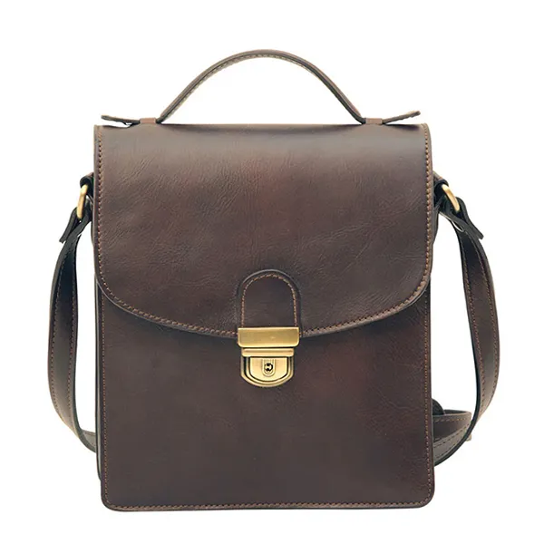Túi Đeo Chéo Old Angler Classica II Leather Satchel 079689TM - 89TM Màu Nâu