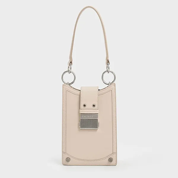 Túi Đựng Điện Thoại Nữ Charles & Keit CNK Winslet Belted Phone Case Gray White CK6-70840529 Màu Xám Trắng