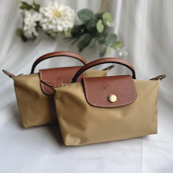 Túi Xách Nữ Longchamp Le Pliage Original Pouch with Handle Fawn Màu Nâu - Túi xách - Vua Hàng Hiệu