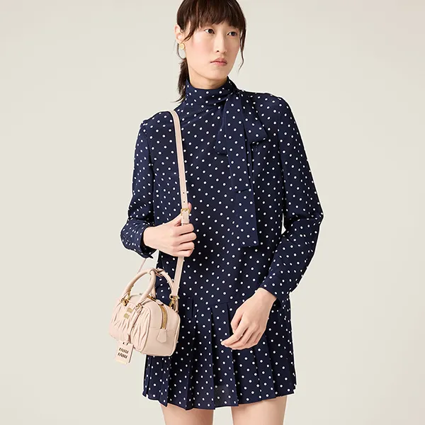 Túi Xách Nữ Miu Miu Arcadie Matelassé Nappa Leather Bag Màu Hồng Nude - Túi xách - Vua Hàng Hiệu