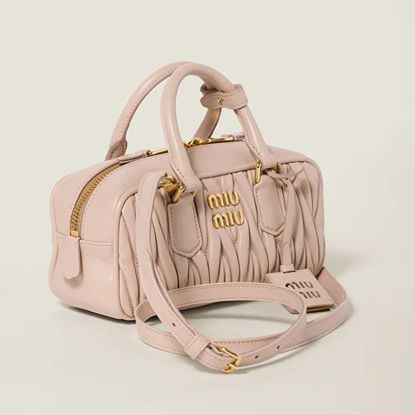 Túi Xách Nữ Miu Miu Arcadie Matelassé Nappa Leather Bag Màu Hồng Nude - Túi xách - Vua Hàng Hiệu