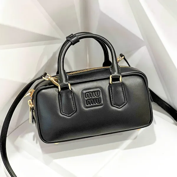 Túi Xách Nữ Miu Miu S Ampio Arcadie Leather Bag Màu Đen - Túi xách - Vua Hàng Hiệu