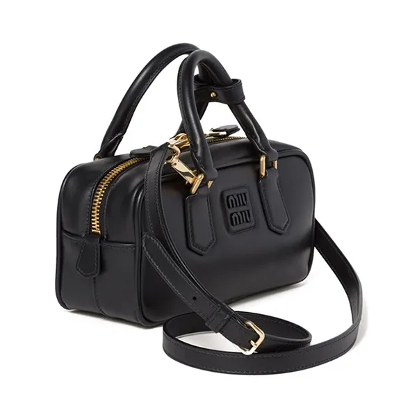 Túi Xách Nữ Miu Miu S Ampio Arcadie Leather Bag Màu Đen - Túi xách - Vua Hàng Hiệu