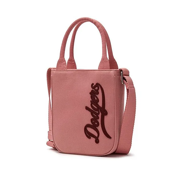 Túi Xách Nữ MLB Varsity Cursive Denim Mini Cross Bag Los Angeles Dodgers 3ACRS104N-07PKD Màu Hồng Đậm