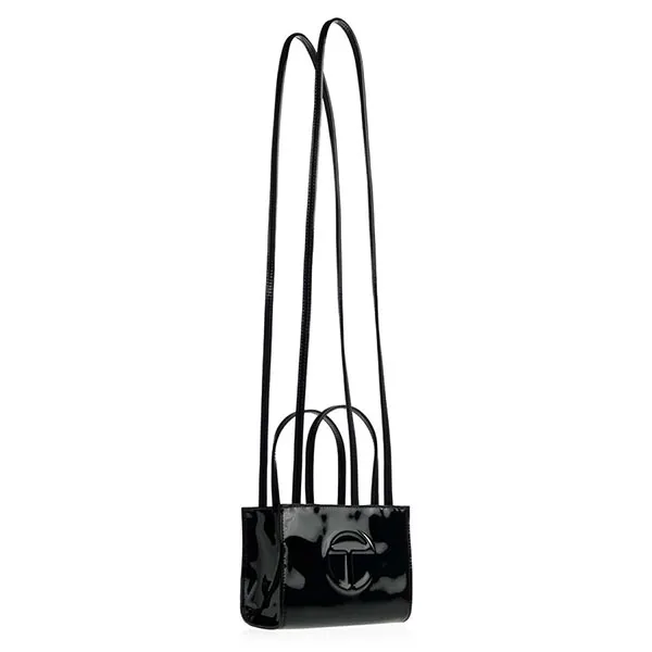 Túi Xách Tay Nữ Telfar Small Patent Shopping Bag Màu Đen