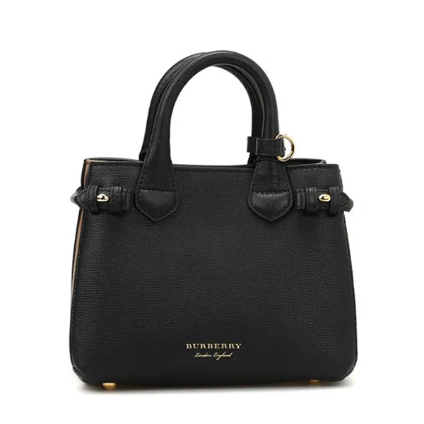 Túi Xách Tay Nữ Burberry The Banner Baby Leather Bag Màu Đen