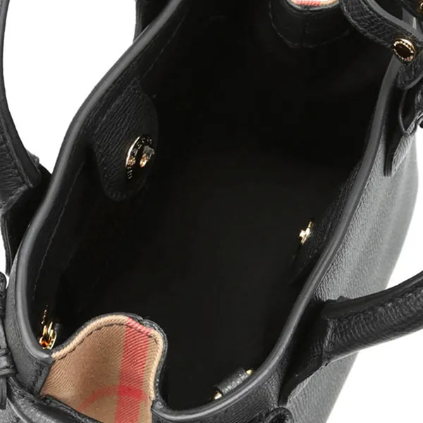Túi Xách Tay Nữ Burberry The Banner Baby Leather Bag Màu Đen