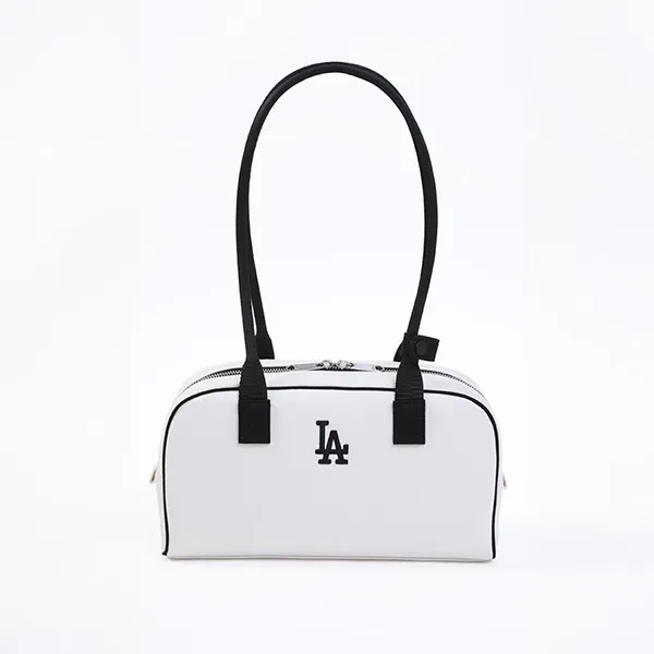 Túi Xách Tay Nữ MLB Denim Varsity Cursive Los Angeles Dodgers Bag 3ABQL054N 07CRD Màu Be Đen