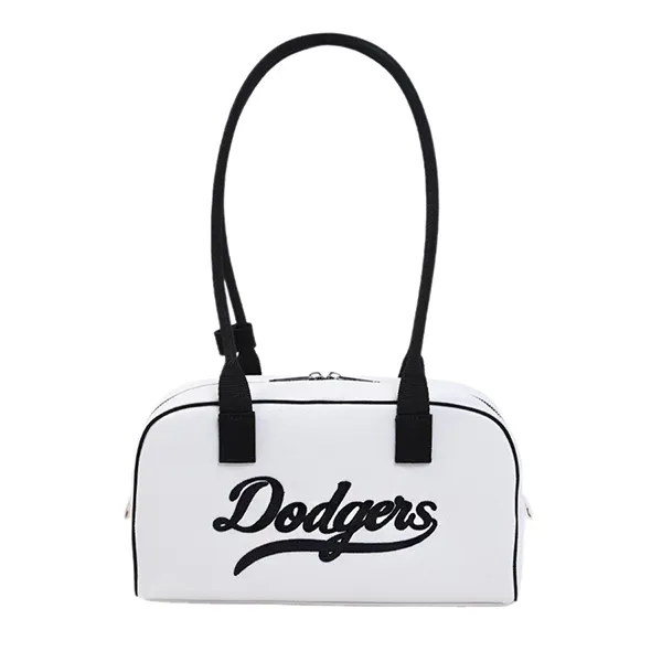 Túi Xách Tay Nữ MLB Denim Varsity Cursive Los Angeles Dodgers Bag 3ABQL054N 07CRD Màu Be Đen