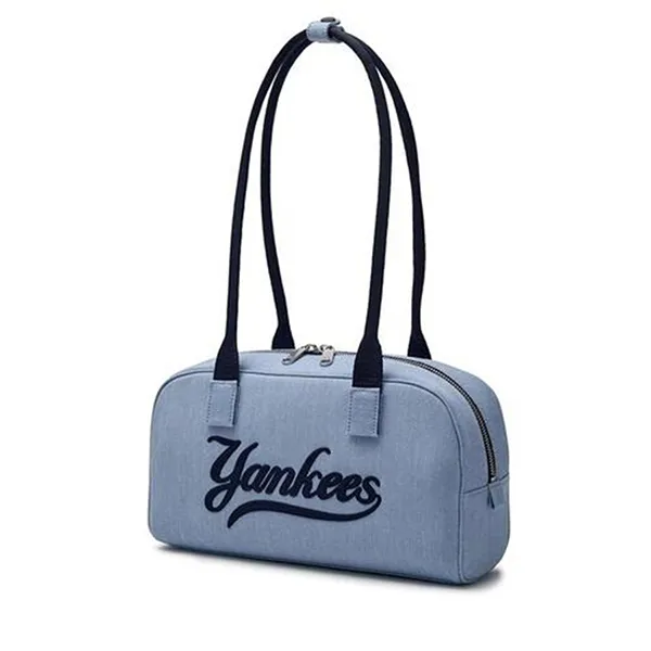 Túi Xách Tay Nữ MLB Varsity Cursive Denim Shoulder Bag New York Yankees Bag 3ABQL054N-50INS Màu Xanh Da Trời