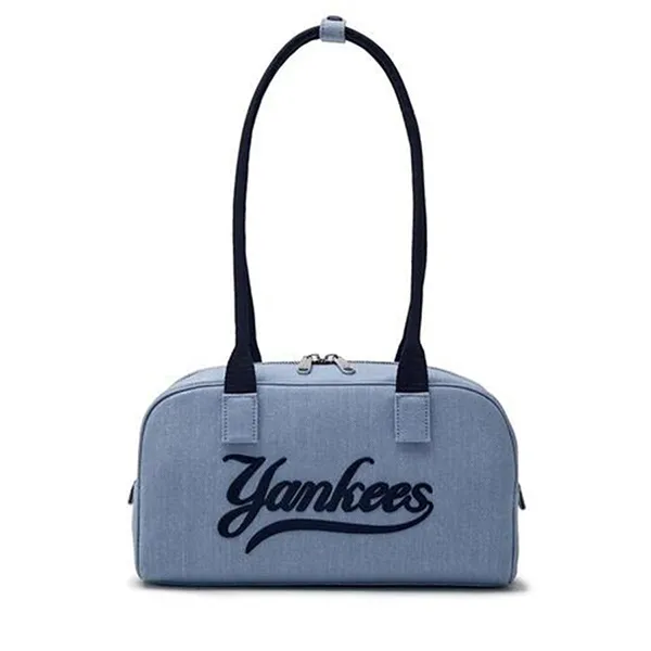 Túi Xách Tay Nữ MLB Varsity Cursive Denim Shoulder Bag New York Yankees Bag 3ABQL054N-50INS Màu Xanh Da Trời