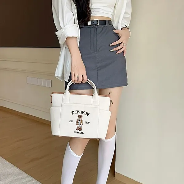Túi Xách Tay Nữ TTWN BEAR TN3557 Màu Be/Nâu