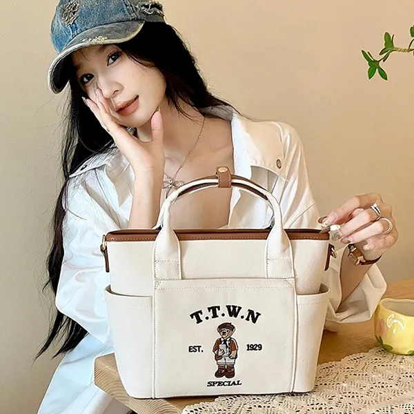 Túi Xách Tay Nữ TTWN BEAR TN3557 Màu Be/Nâu
