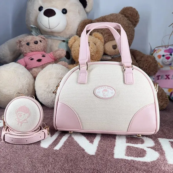 Túi Xách Tay Nữ TTWN BEAR TN3787-18890 Màu Be Hồng Size M
