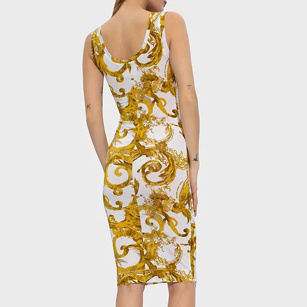 Váy Body Nữ Versace Jeans Couture Dress 76HAO9B6 JS291 G03 Màu Trắng/Vàng Size 38 - Thời trang - Vua Hàng Hiệu
