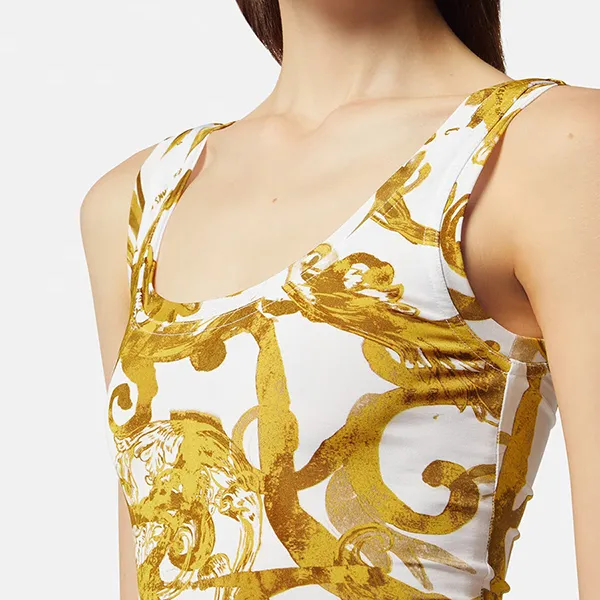 Váy Body Nữ Versace Jeans Couture Dress 76HAO9B6 JS291 G03 Màu Trắng/Vàng Size 38 - Thời trang - Vua Hàng Hiệu