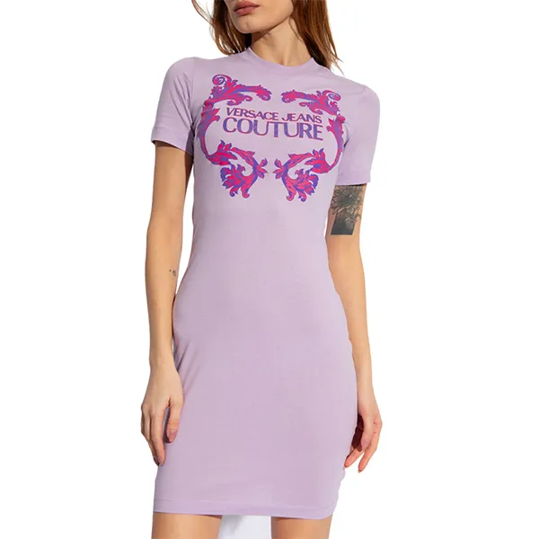 Váy Body Nữ Versace Jeans Couture Printed Dress 76HAOG02 CJ02G 320 Màu Hồng Size XS