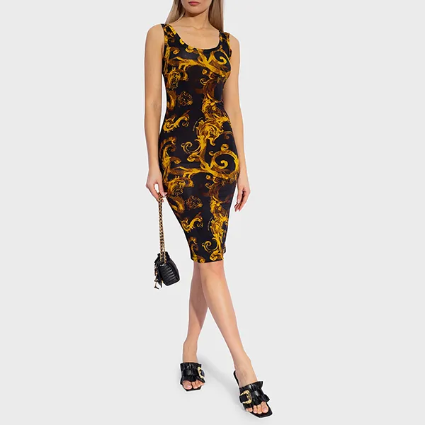 Váy Body Nữ Versace Jeans Couture Dress 76HAO9B6 JS291 G89 Màu Đen/Vàng Size 40 - Thời trang - Vua Hàng Hiệu