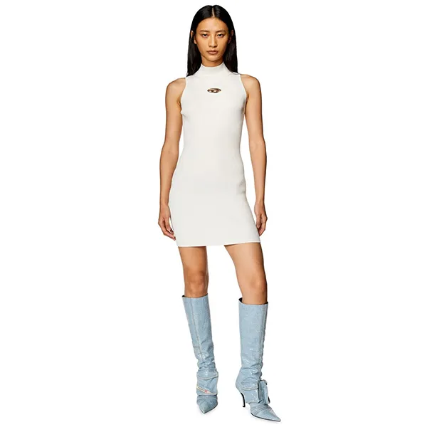 Váy Diesel M-Onervax Short Turtleneck Dress In Ribbed Knit A123960DLAX129 Màu Trắng Kem Size S - Thời trang - Vua Hàng Hiệu