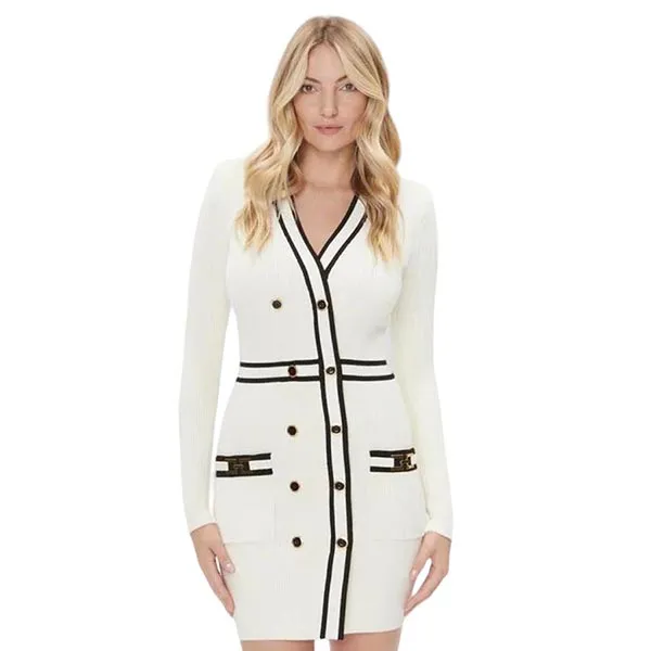 Váy Len Nữ Elisabetta Franchi In White AM 02S 36E2 V520 Màu Trắng Size 42