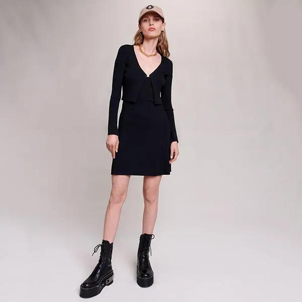 Váy Len Nữ Maje In Black MFPRO03136 Màu Đen Size 40 - Thời trang - Vua Hàng Hiệu