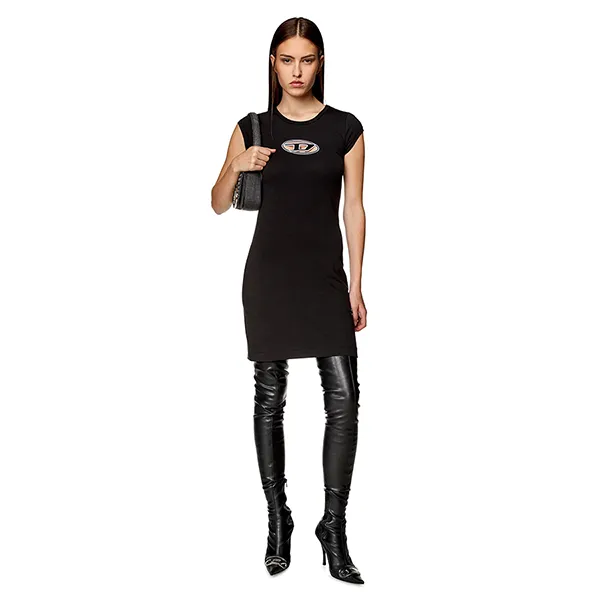 Váy Nữ Diesel D-Angiel Short Dress A062700AFAA9XXA Màu Đen Trắng Size XS - Thời trang - Vua Hàng Hiệu