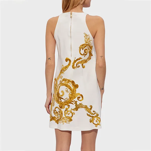 Váy Suông Versace Jeans Couture Dress Women 76HAO99P ES108SW0 G03 White Màu Trắng Vàng Size 38 - Thời trang - Vua Hàng Hiệu