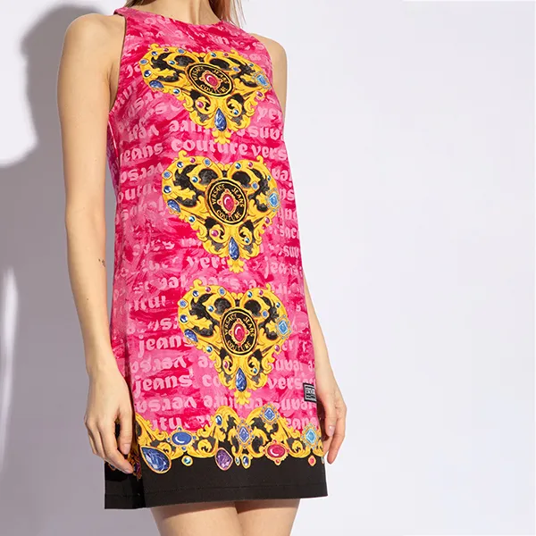 Váy Suông Versace Jeans Couture Pink Denim Dress 76HAO99P ES107L54 G49 Màu Hồng Họa Tiết Size 38 - Thời trang - Vua Hàng Hiệu