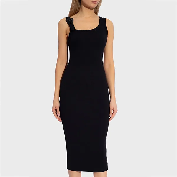 Váy Body Versace Jeans Couture Stretch Cotton Baroque Buckle Midi Dress 76HAO947 J0004 899 Màu Đen Size 42 - Thời trang - Vua Hàng Hiệu