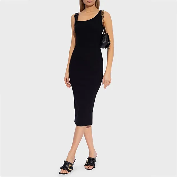 Váy Body Versace Jeans Couture Stretch Cotton Baroque Buckle Midi Dress 76HAO947 J0004 899 Màu Đen Size 42 - Thời trang - Vua Hàng Hiệu