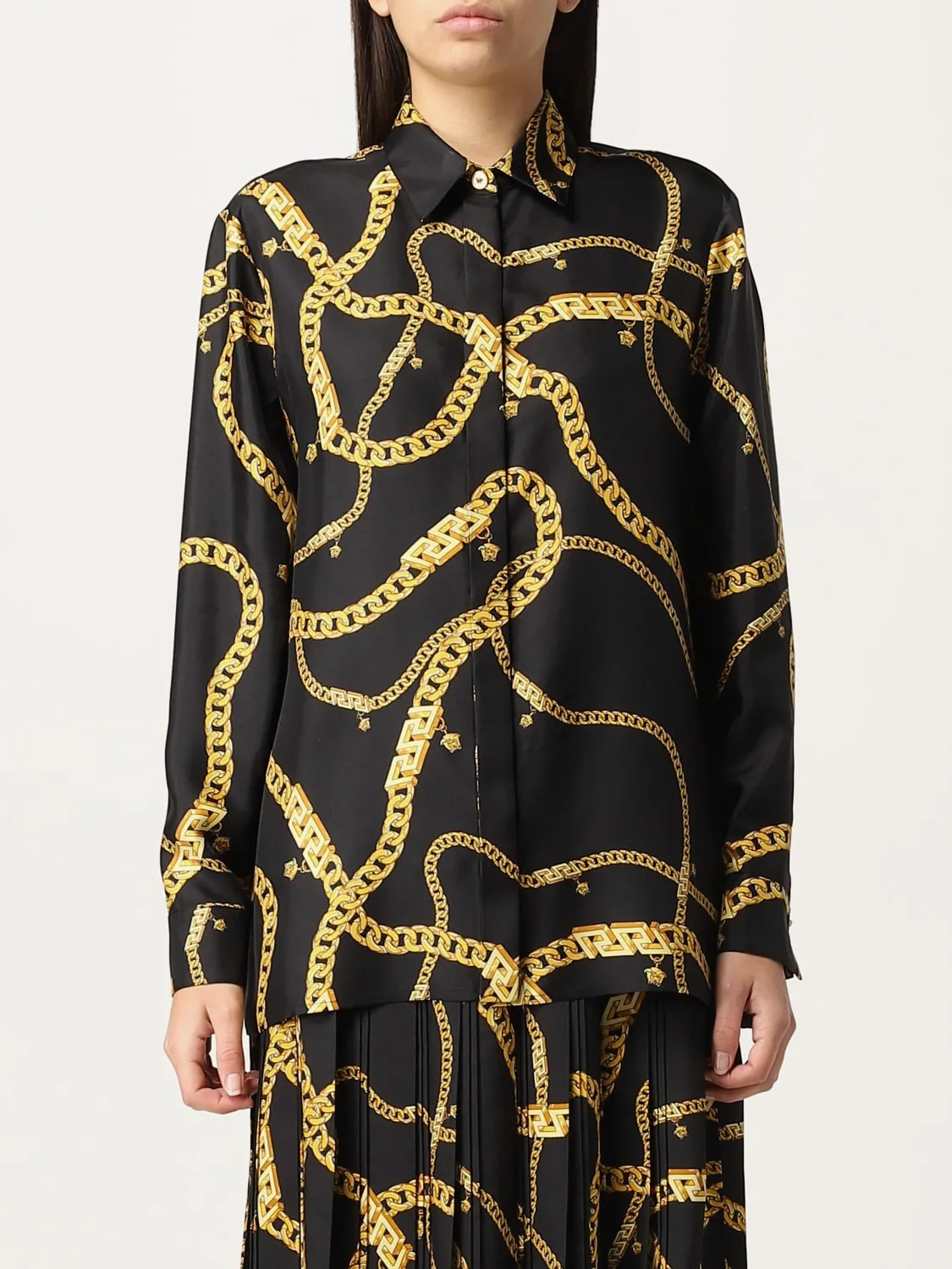 Áo Sơ Mi Versace Silk Chain Print