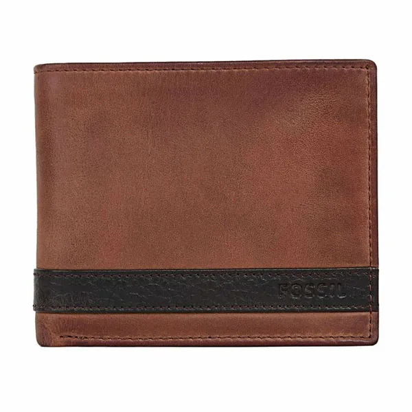 Ví Da Nam Fossil Quinn Large Coin Pocket Bifold ML3653200 Màu Nâu