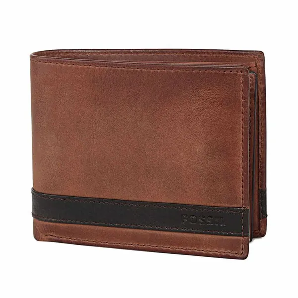 Ví Da Nam Fossil Quinn Large Coin Pocket Bifold ML3653200 Màu Nâu