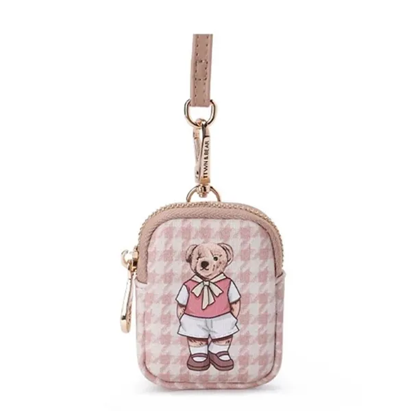 Ví Đựng Tai Nghe Nữ TTWN BEAR TT2531 Caro Màu Hồng