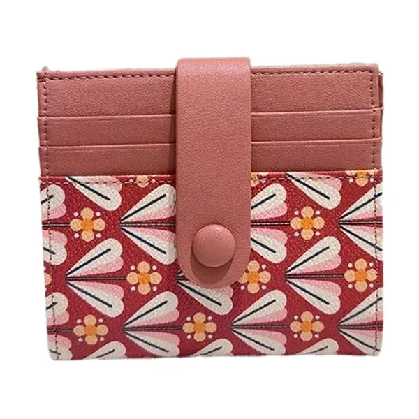 Ví Đựng Thẻ Bấm Cúc Nữ Venuco Card Holder R18W76 Màu Đỏ - Túi xách - Vua Hàng Hiệu