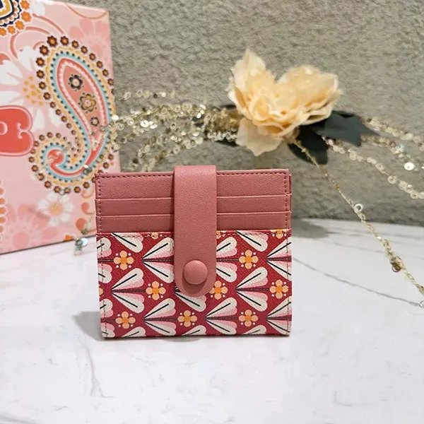 Ví Đựng Thẻ Bấm Cúc Nữ Venuco Card Holder R18W76 Màu Đỏ - Túi xách - Vua Hàng Hiệu