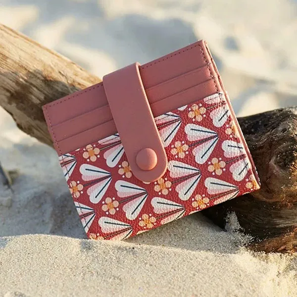 Ví Đựng Thẻ Bấm Cúc Nữ Venuco Card Holder R18W76 Màu Đỏ - Túi xách - Vua Hàng Hiệu