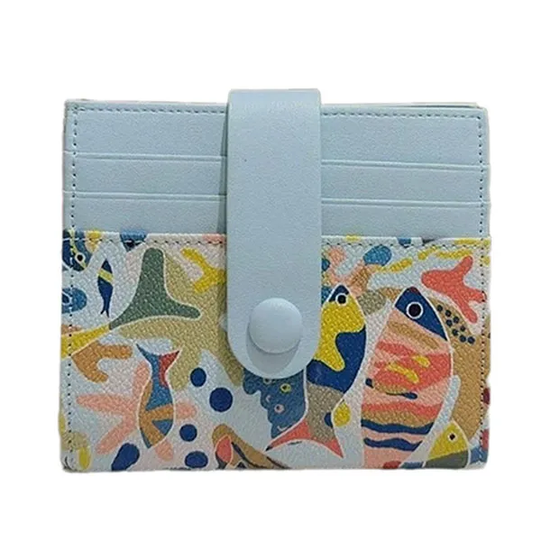 Ví Đựng Thẻ Bấm Cúc Nữ Venuco Card Holder T01W76 Xanh Pastel - Túi xách - Vua Hàng Hiệu
