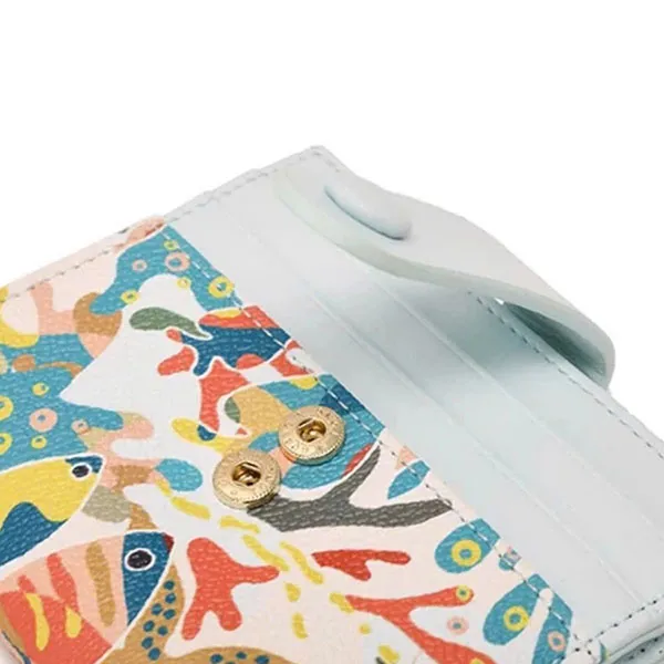Ví Đựng Thẻ Bấm Cúc Nữ Venuco Card Holder T01W76 Xanh Pastel - Túi xách - Vua Hàng Hiệu