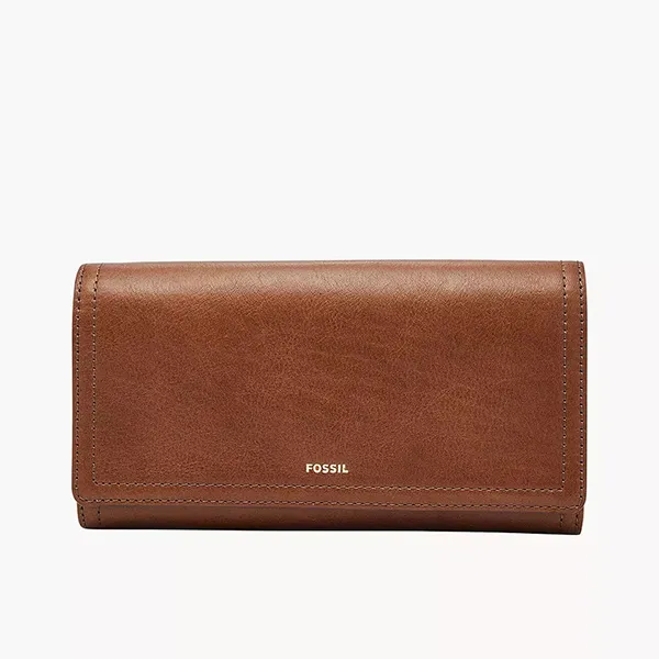 Ví Nữ Fossil Logan Leather Rfid Flap Clutch Wallet SL7833200 Màu Nâu - Túi xách - Vua Hàng Hiệu