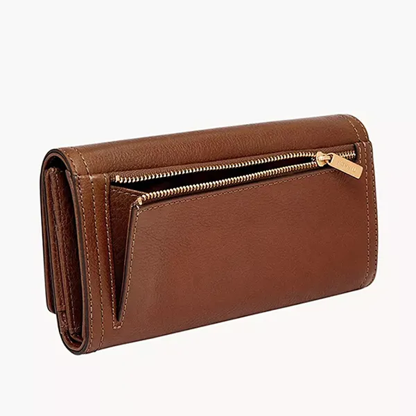 Ví Nữ Fossil Logan Leather Rfid Flap Clutch Wallet SL7833200 Màu Nâu - Túi xách - Vua Hàng Hiệu