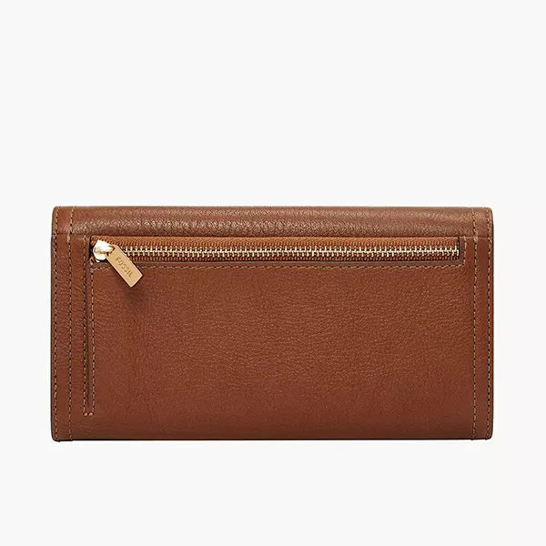 Ví Nữ Fossil Logan Leather Rfid Flap Clutch Wallet SL7833200 Màu Nâu - Túi xách - Vua Hàng Hiệu