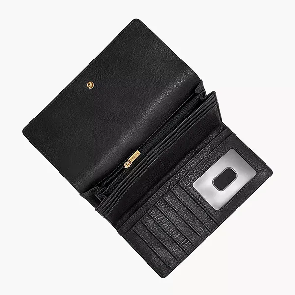 Ví Nữ Fossil Logan Rfid Flap Clutch SL7833001 Màu Đen - Túi xách - Vua Hàng Hiệu