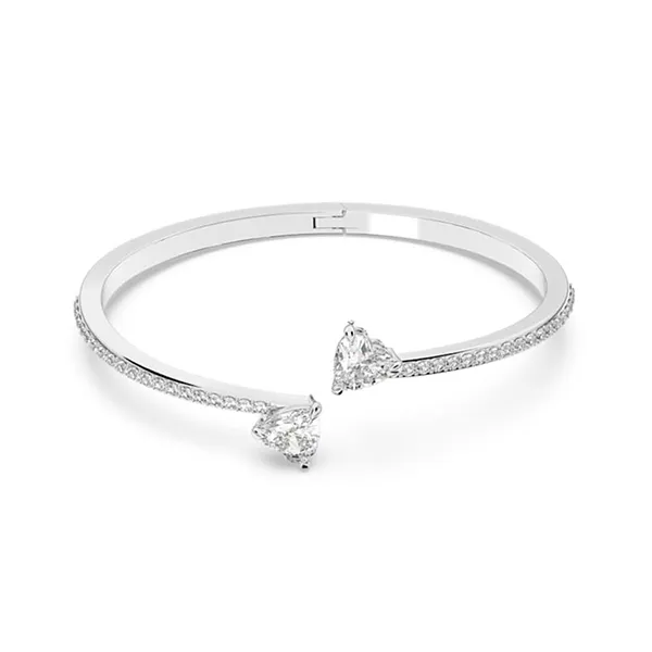 Vòng Đeo Tay Nữ Swarovski Mesmera Bangle Heart White Rhodium Plated 5535289 Màu Bạc