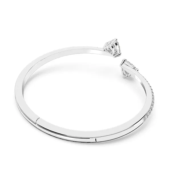 Vòng Đeo Tay Nữ Swarovski Mesmera Bangle Heart White Rhodium Plated 5535289 Màu Bạc