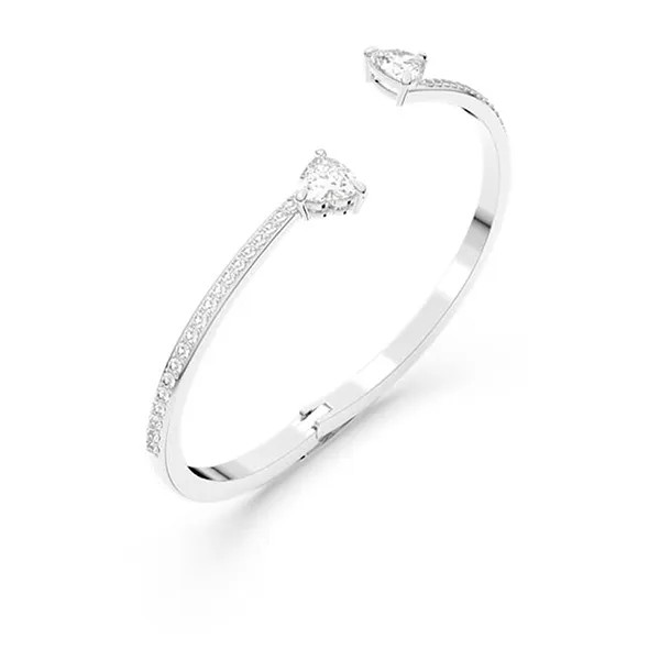 Vòng Đeo Tay Nữ Swarovski Mesmera Bangle Heart White Rhodium Plated 5535289 Màu Bạc