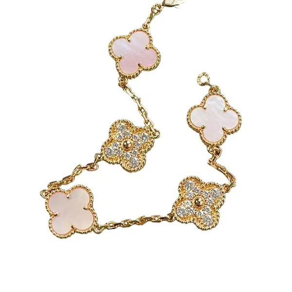 Vòng Đeo Tay Nữ Jewery Luxury Vintage Alhambra Bracelet 5 Motifs Màu Vàng Hồng - Trang sức - Vua Hàng Hiệu