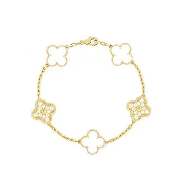 Vòng Đeo Tay Van Nữ Jewery Luxury Vintage Alhambra Bracelet, 5 Motifs 18k Yellow Màu Vàng Gold Bản 15mm - Trang sức - Vua Hàng Hiệu