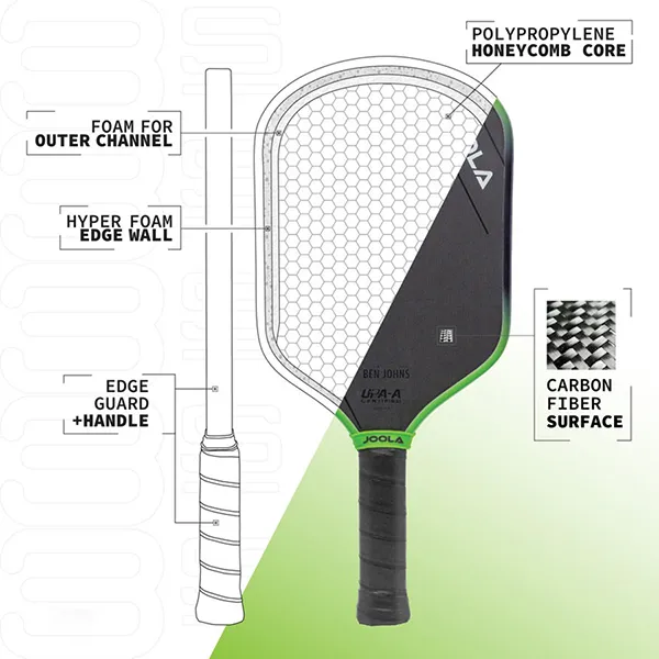 Vợt Pickleball Joola Ben Johns Hyperion 3S 16mm Paddle Màu Đen/Xanh Lá - Pickleball - Vua Hàng Hiệu